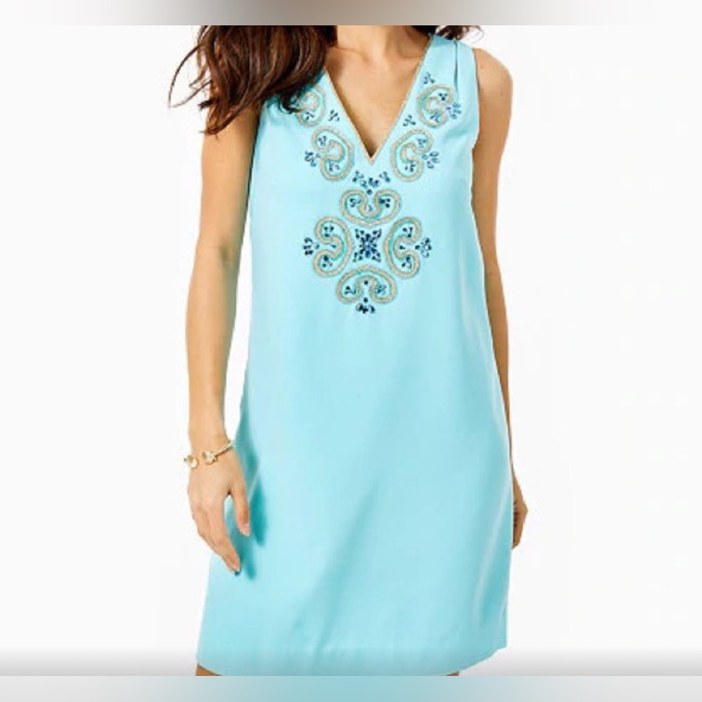 Lilly Pulitzer Like New Penelope Shift Dress in Blue Ibiza 12